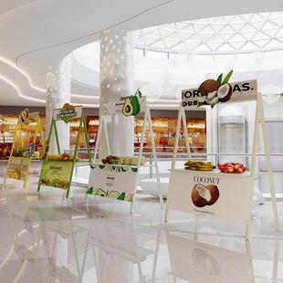 网红商场活动摆摊架创意市集促销台移动花车户外广场可折叠摊位架