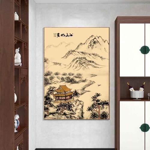 江山如画十字绣2025年新款线绣客厅大幅风景山水画手工自己绣2025