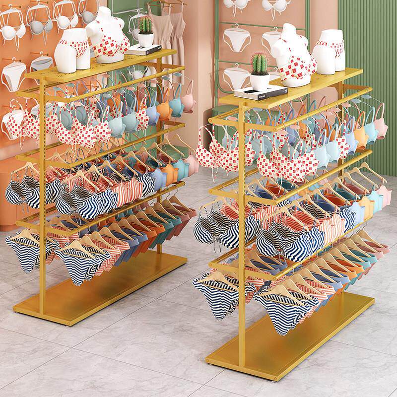 商场内衣侧挂文胸展示架男女内裤侧挂架双面多层童装泳装美背挂架