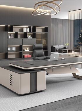 轻FKX-LBZ-奢老裁板桌简办公桌约现代董事长总桌大班台经理办公室