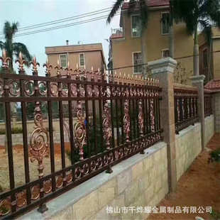 围墙 钢艺锌钢铁铁栏杆围栏栅栏锌艺防护工厂区隔离护栏护栏小区