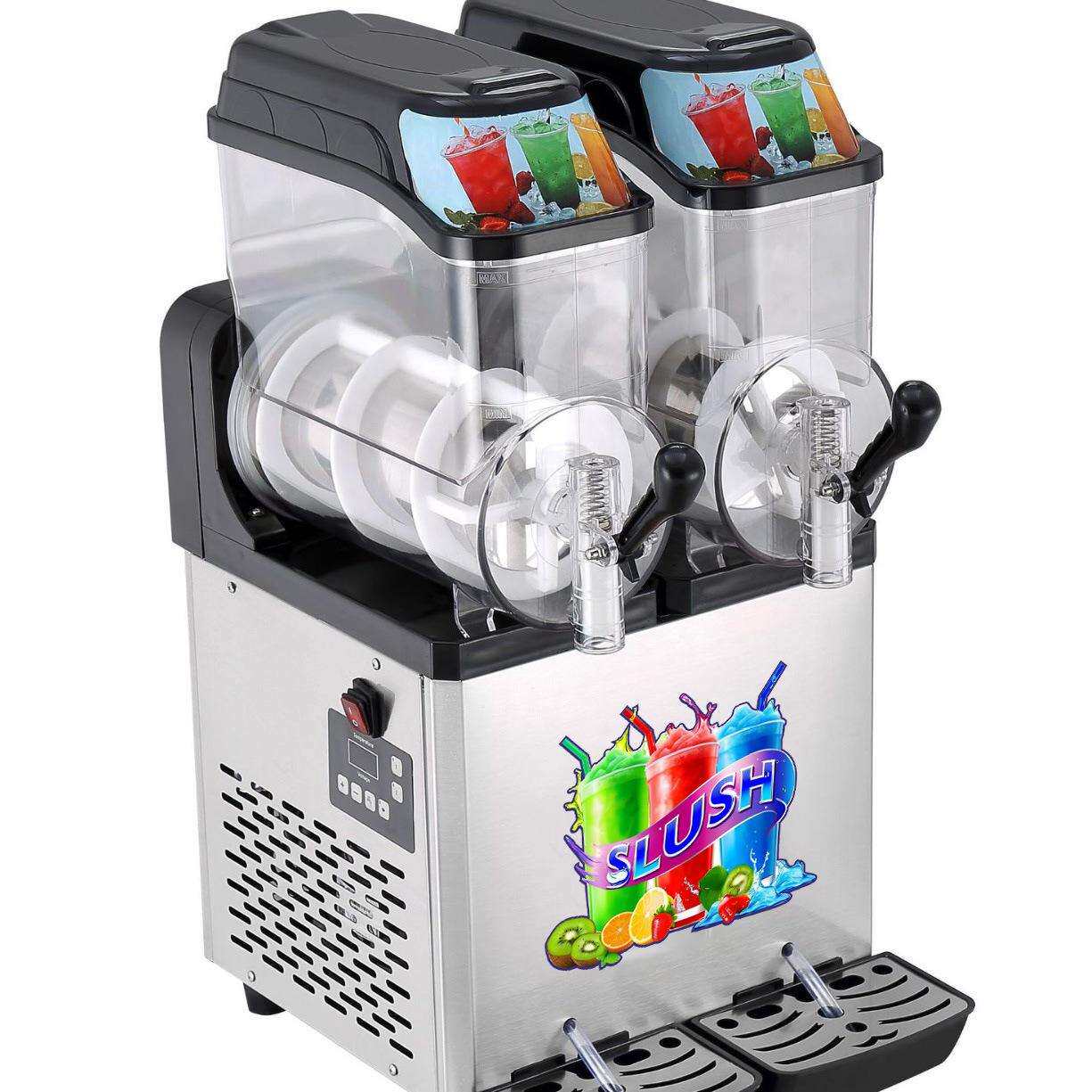商用雪泥机单缸双缸三缸雪融机冰沙机果汁机鸡尾酒slushmachine