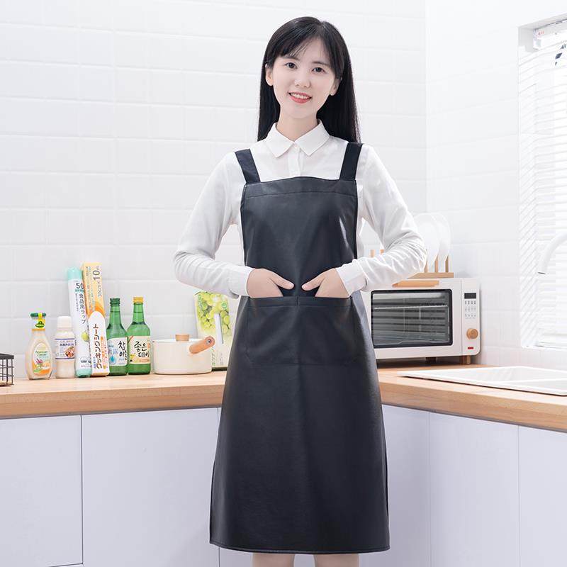 正品围裙女家水厨房时尚防防油男产专用围腰水奶茶餐饮店肩带用工