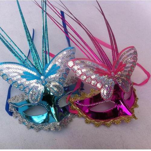 厂家提供塑料制品万圣节面具 公主侧花面具 化妆舞会面具