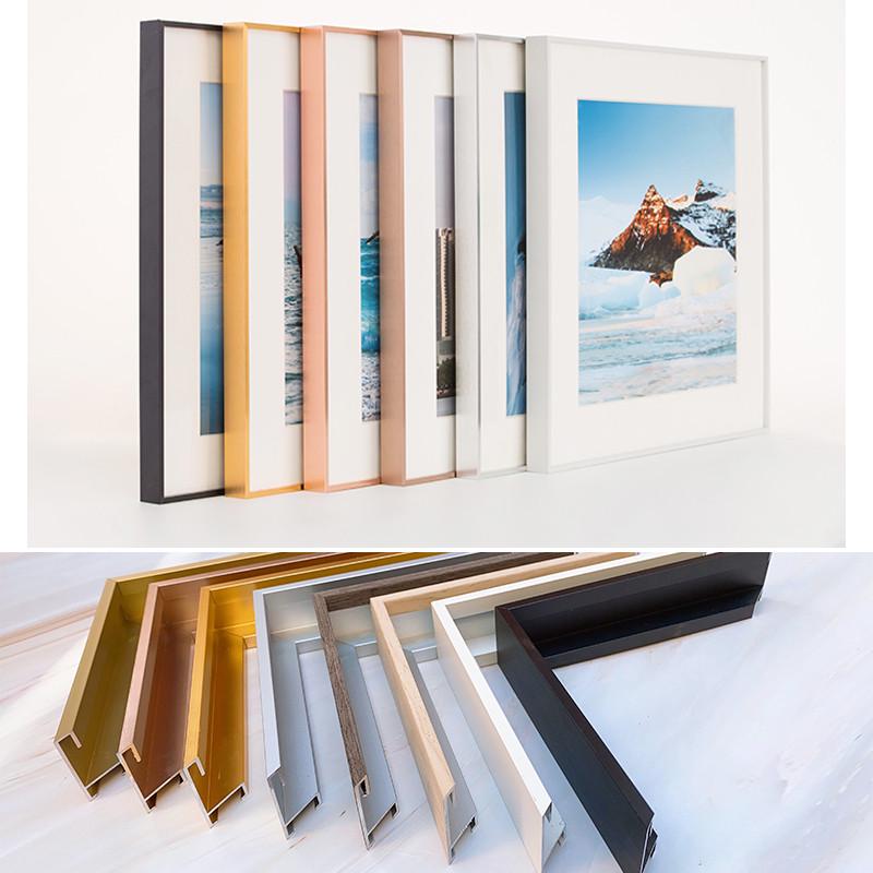 铝合金画框相框极细窄边任意尺寸裱框广告海报拼图金属框挂墙