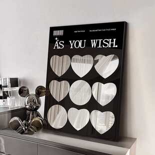 画画摆简桌面现代装饰画风感ins高级镜子客厅卧室极简约挂画创意