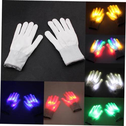 LED Gloves Neon Guantes Glowing Halloween Party Light Props