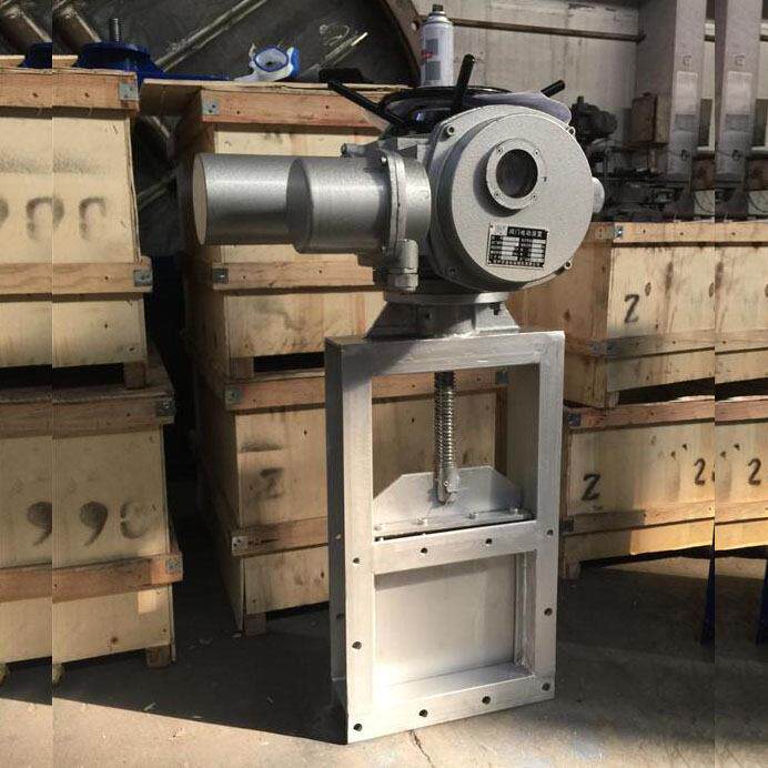 DN400手电两用污水插板阀物料电动推杆闸阀手电一体明杆闸板阀