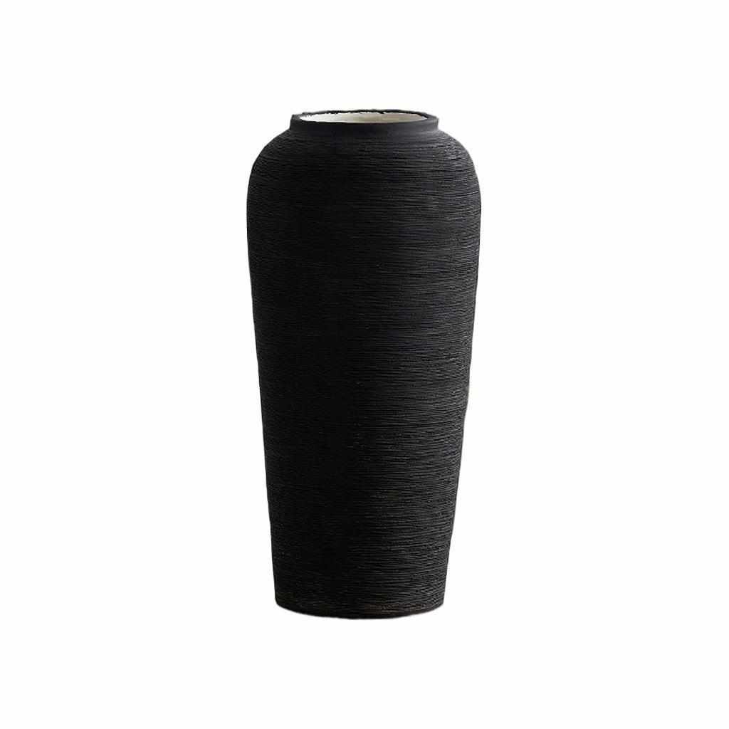 花瓶摆件客厅插花陶瓷感陶罐侘寂风落地新中式水培干花粗陶素白色