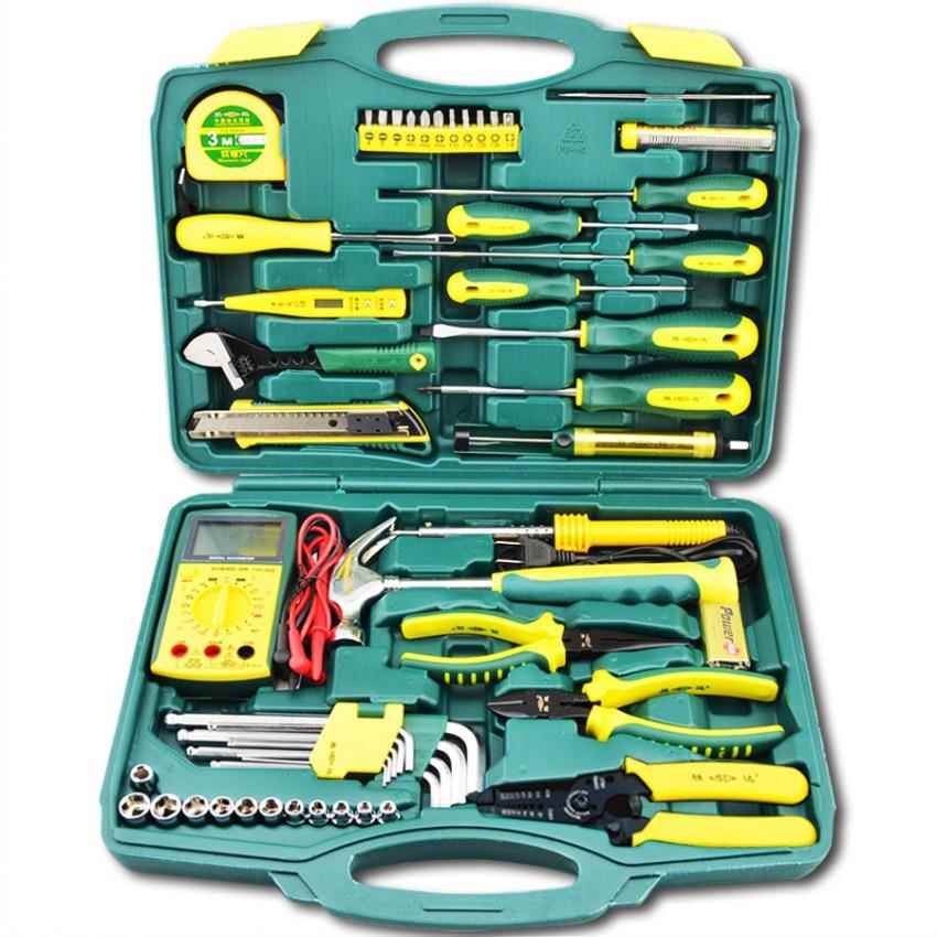 胜达58件套电讯组套高档家用53件万用表组合电工维修组合五金