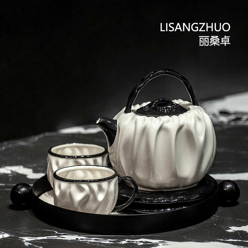 简约创意陶瓷水具套装高颜值个性茶具茶壶茶杯待客家用喝水杯子