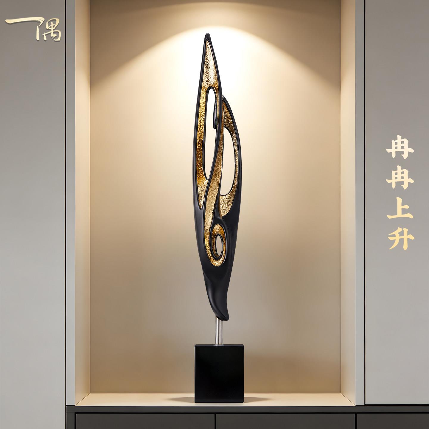 意式入户玄关艺术雕塑摆件客厅轻奢玄关竖高电视柜装饰品乔迁礼物图片