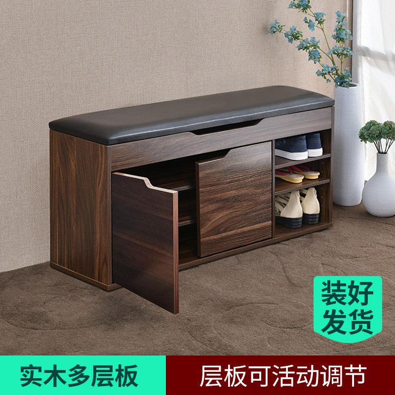 实木换鞋凳鞋柜家用门口可坐穿鞋凳进门换鞋柜高端入户矮坐凳一体