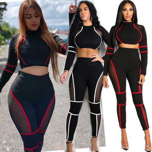 Splicing tight fitting short top with high waist and small