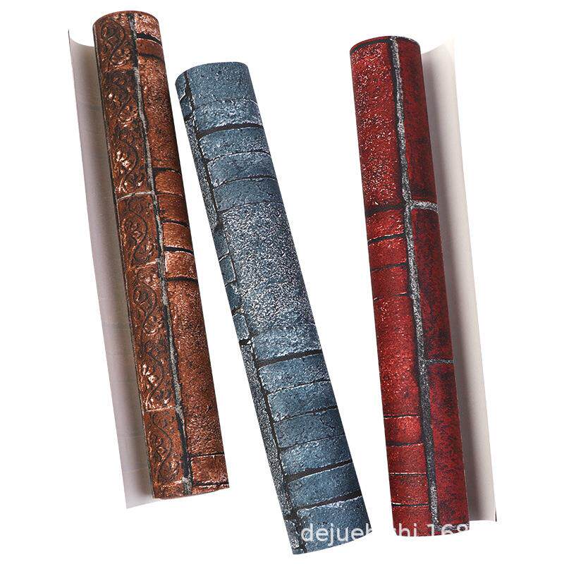 复古3d立体红砖砖纹砖头砖块文化砖墙纸工业风仿古砖饭店酒吧壁纸