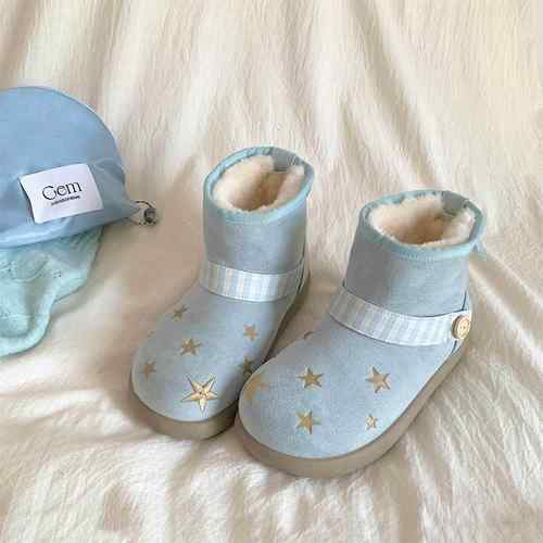 毛绒厚底雪地靴女2025冬季新款加绒加厚保暖高帮休闲棉鞋