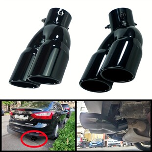 汽车进气口双筒后气尾管锈声器烤漆黑排加厚排气口消不钢汽28550