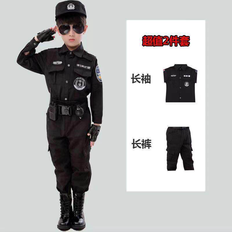 万圣节儿童警官服装警童特警野战特种兵套装幼儿园角色扮演服装