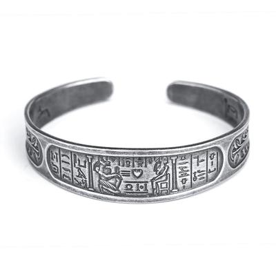 正品舐情·书阿努比斯狗生纯犬银古埃及壁画 画开 口手镯子送女友