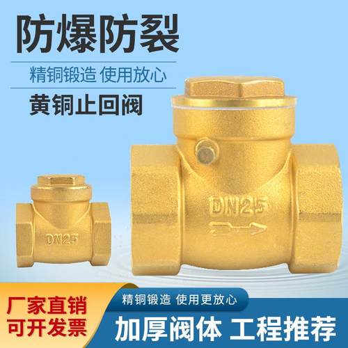 全铜卧式止回阀止逆阀逆止阀工程4分6分1寸DN15 20 25 32 40 50