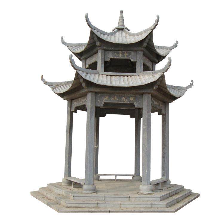 石雕凉亭户外仿古四角长廊花架凉亭景区公园小区别墅中式石材长廊