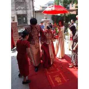 早生贵子布袋红色结婚新娘过门红麻袋脚垫子孙袋传宗接代五代同堂