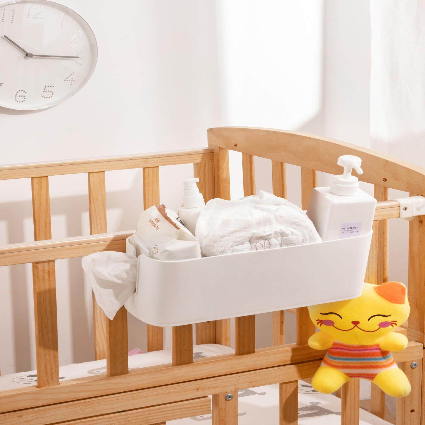 婴儿床边挂篮床挂儿童宝宝床头围栏尿不湿尿片收纳盒尿布袋挂袋筐,收纳整理,脏衣篮,淘宝优惠券,粉丝福利购,淘宝优惠卷