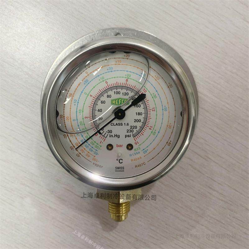 瑞士Refco威科油压表MR-306-DS-R22/MR-206-DS-R407C油表直立型表