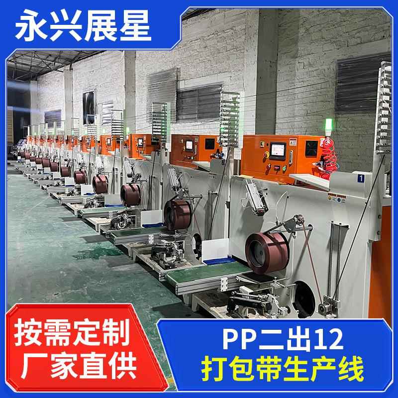 厂家全自动PP二出12打包带生产线 塑钢设备塑化挤出生产打包机