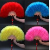 走秀羽毛扇子中式 全绒加厚羽毛扇标准扇舞 仙气加厚绒毛扇子升级版