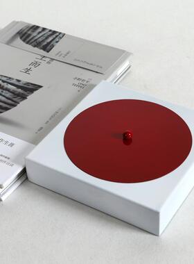 现代新中式金属简约红盖子暗红色装饰盒样板房客厅电视柜桌面摆件