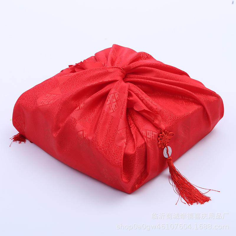 包袱婚庆用品喜庆包袱皮红色女方陪嫁结婚包盆布新人喜盆包裹