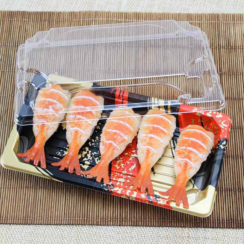 1号寿司盒邮打包盒带盖印花外ILV卖盒塑包料餐盒日式料刺理身盒