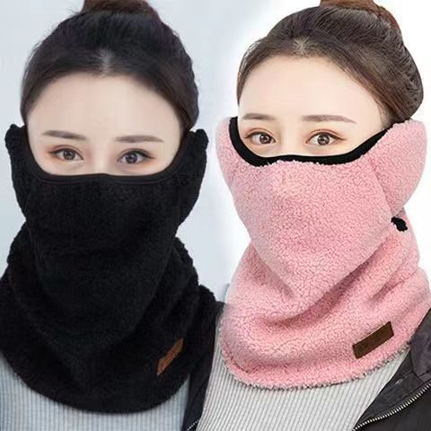 保暖口罩加厚防冻面罩一体口袋巾