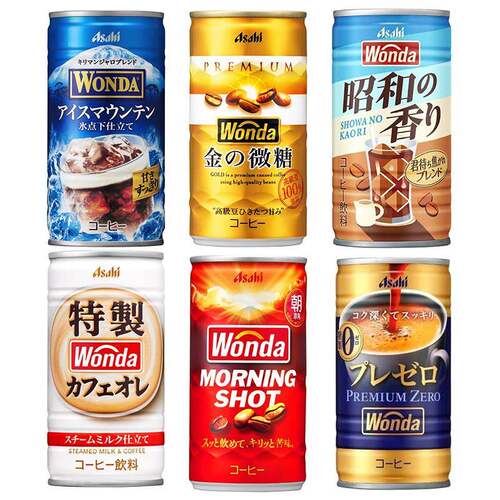 日本进口asahi朝日wonda旺达即饮咖啡液牛奶拿铁饮料金罐装185ml