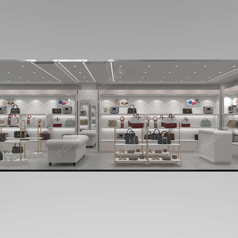 定 做商场皮具中岛烤漆展示柜饰品包包展柜家纺货架陈列柜设计