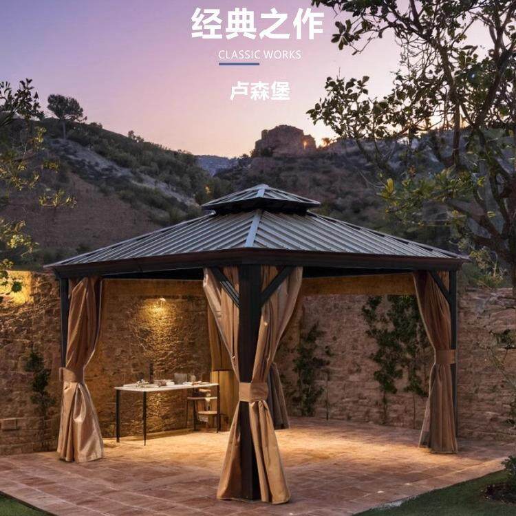 铝合外凉亭庭阳院休闲7亭遮阳棚别墅家用帐篷欧式雨金棚光房凉户