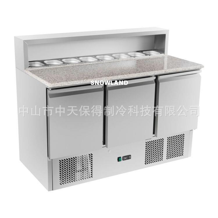 烘焙店披萨操作台冰柜 304不锈钢工作台冷柜冷藏保鲜工作台