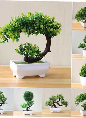 Artificial Plants Potted Bonsai Green Small Tree Plants Fake