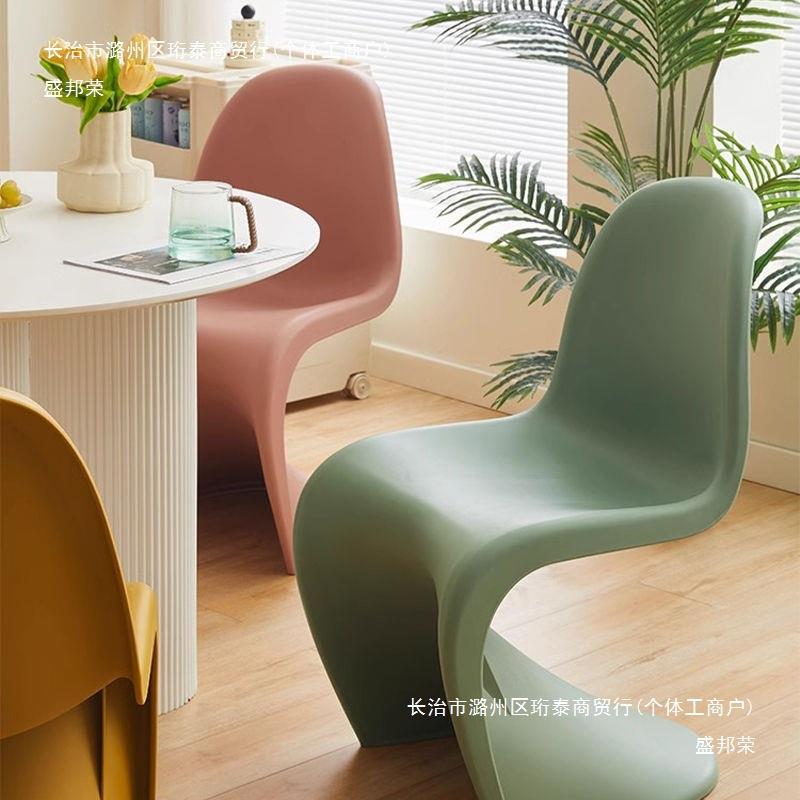 潘东椅北欧轻奢餐椅简约设计师网红塑料椅子可叠放家用靠背餐桌椅