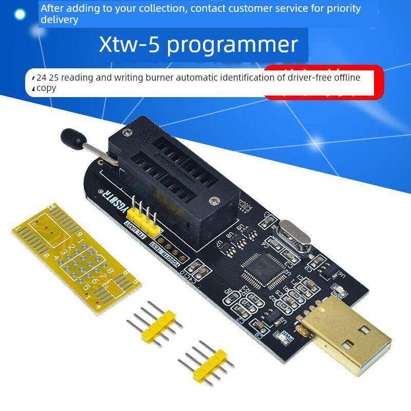XTW-5编程器 USB 主板BIOS SPI FLASH 24 25读写 烧录器