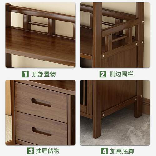 博古架置物架多功能茶柜架茶台玄关茶柜置物架实木多层茶具置物架