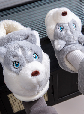 包跟棉拖鞋男士冬季外穿厚底防滑室内家居爱高帮保暖加绒棉鞋男