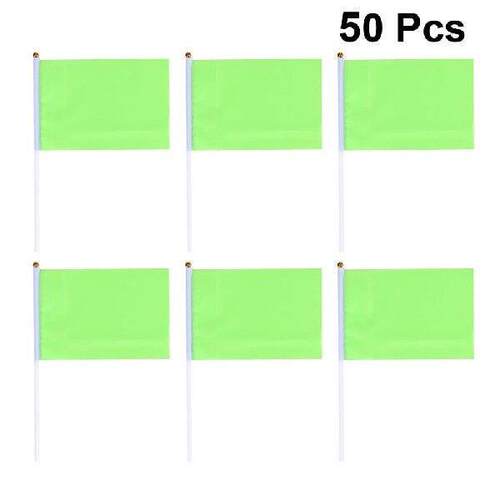 50pcs Handheld Square Flags Solid Color Mini Flag Party