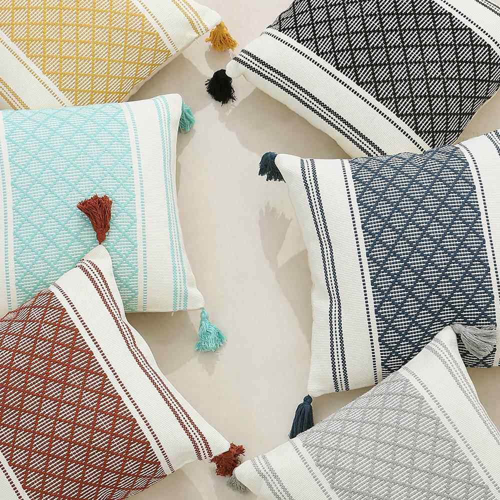 青瓷系列色织提花抱枕套简约沙发腰靠卧室床头靠垫办公会议室抱枕