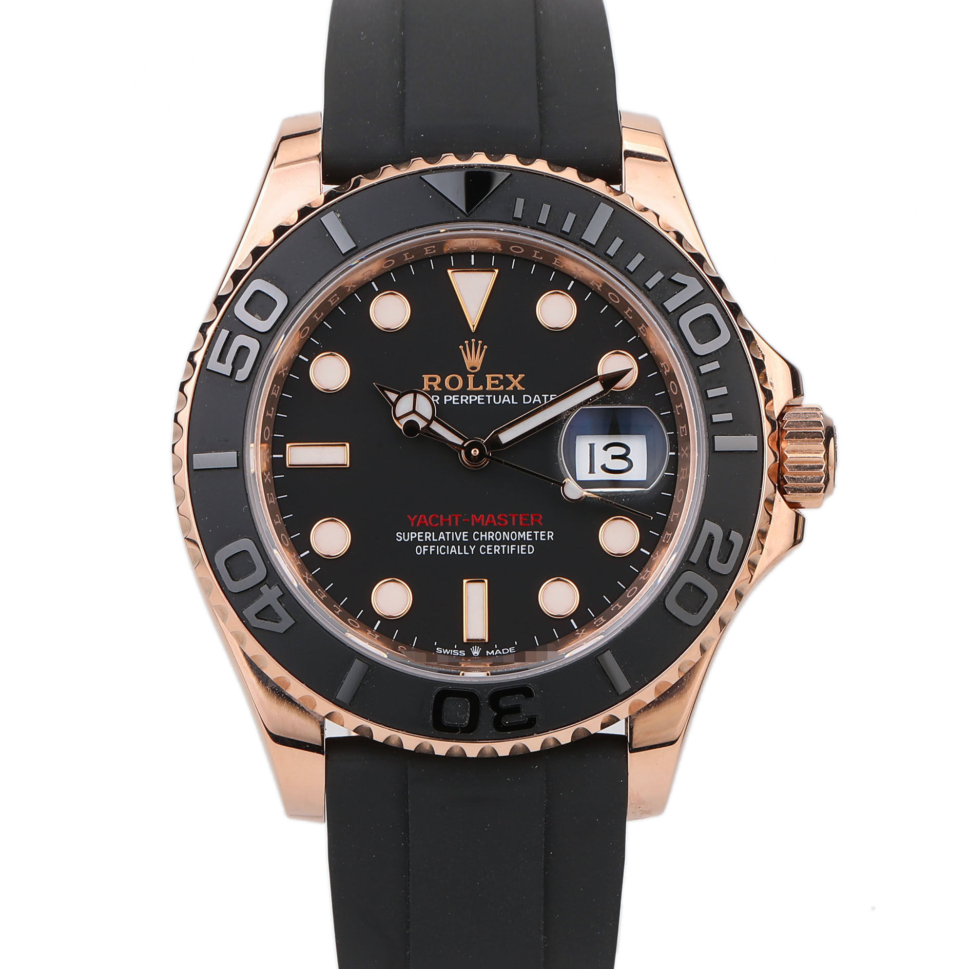 [9.8新]劳力士游艇名仕型18k玫瑰金自动机械男表126655