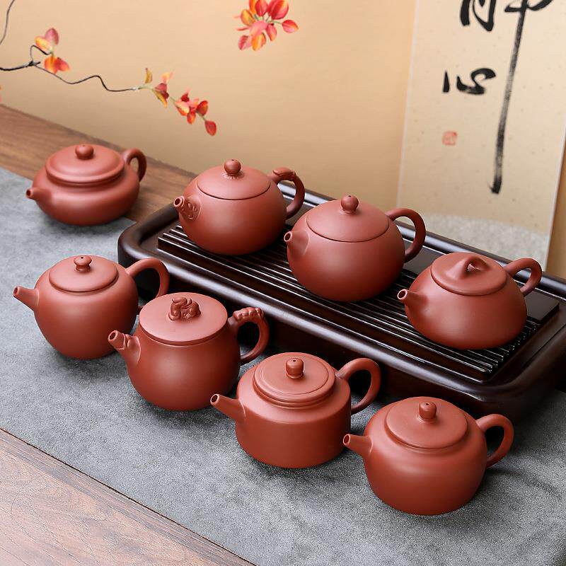 紫砂壶纯手工朱泥壶原矿石瓢西施壶大红袍球孔过滤大号泡茶壶礼品
