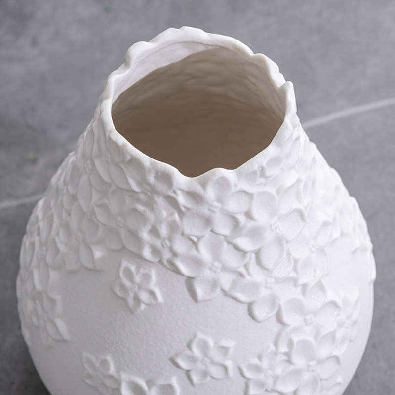 白色现代家居客厅花瓶陶瓷摆件装饰花器简约高档花瓶礼品工艺品