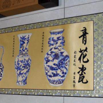 厂家供应蔚县青花瓷剪纸卷轴出国外事礼品古风仿古商务赠礼手工