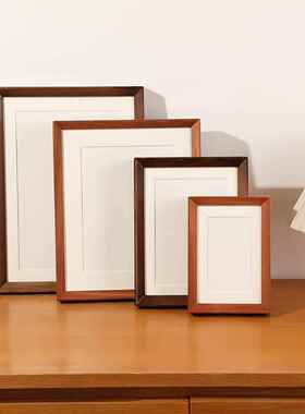 尺新中实木榫卯S1235相框胡桃色立体摆古台书法复木质装裱画框式